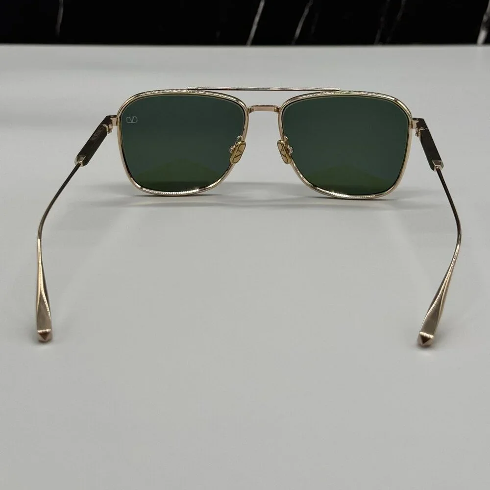 NEW VALENTINO VLS-168A GOLD GREEN UNISEX SUNGLASSES - Picture 5 of 10